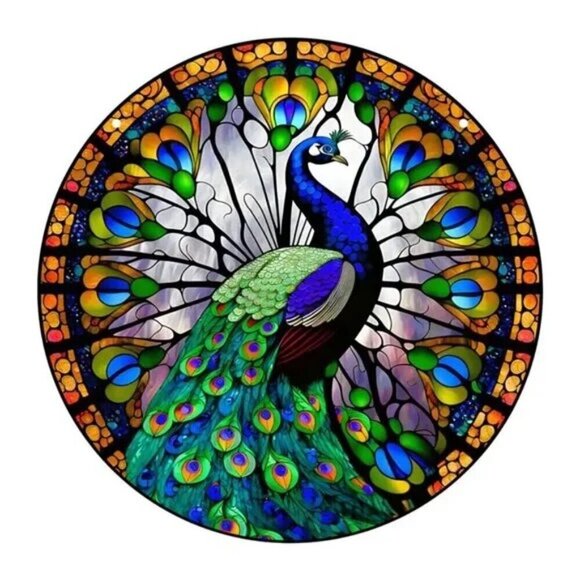 Vibrant Peacock Window Hanging Acrylic Suncatcher - Picture 6 of 14